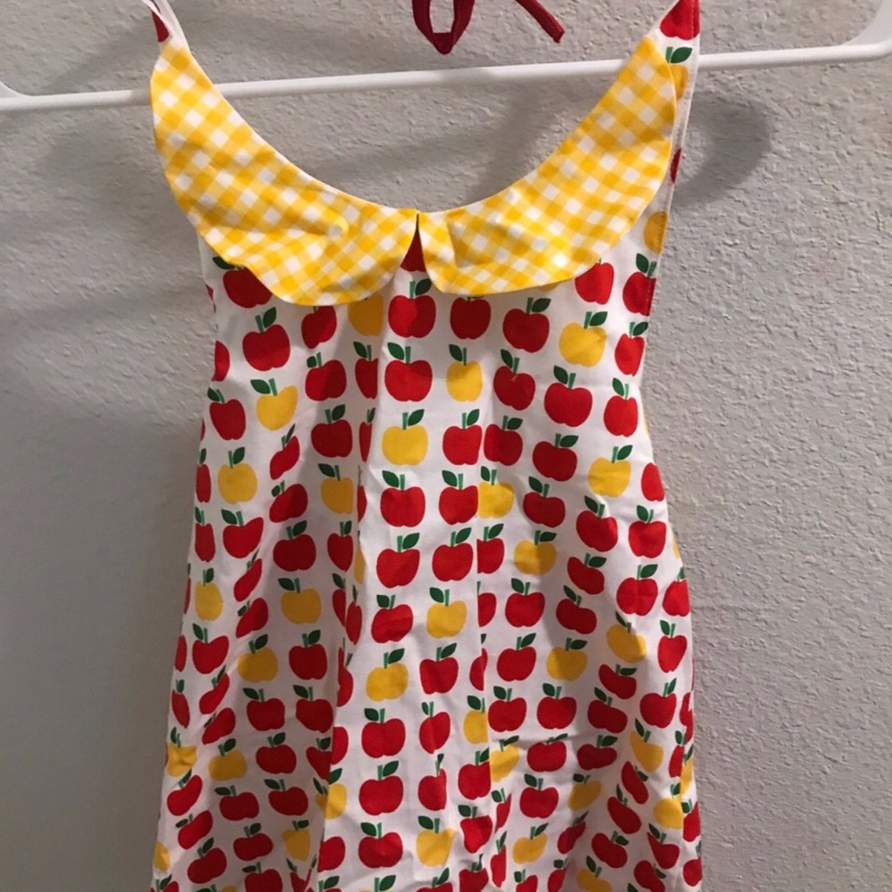 Girls Yellow & Red Apple Print Top NWOT Size 6